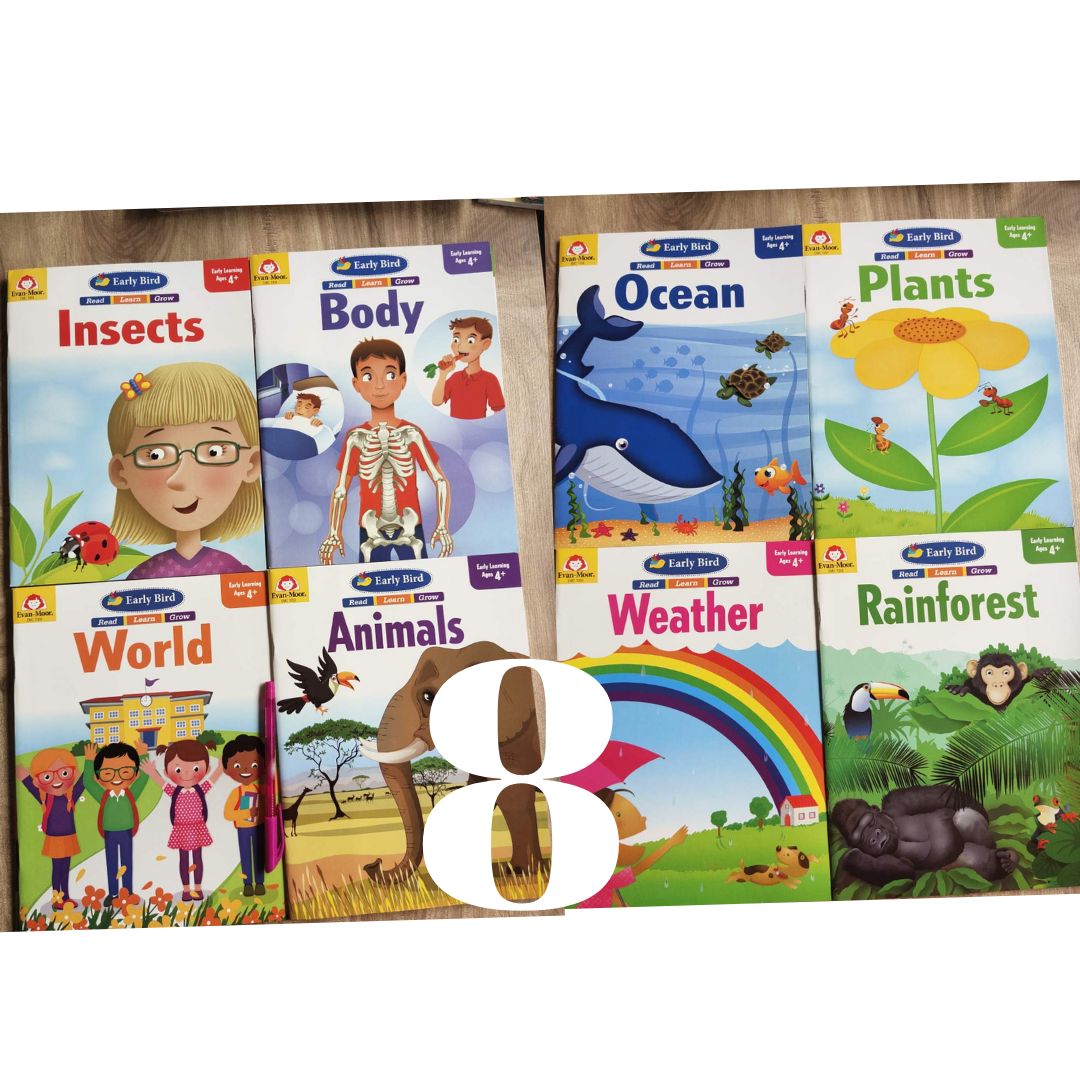 EVAN MOOR EARLY BIRD workbooks (8 books) - Read Learn Grow