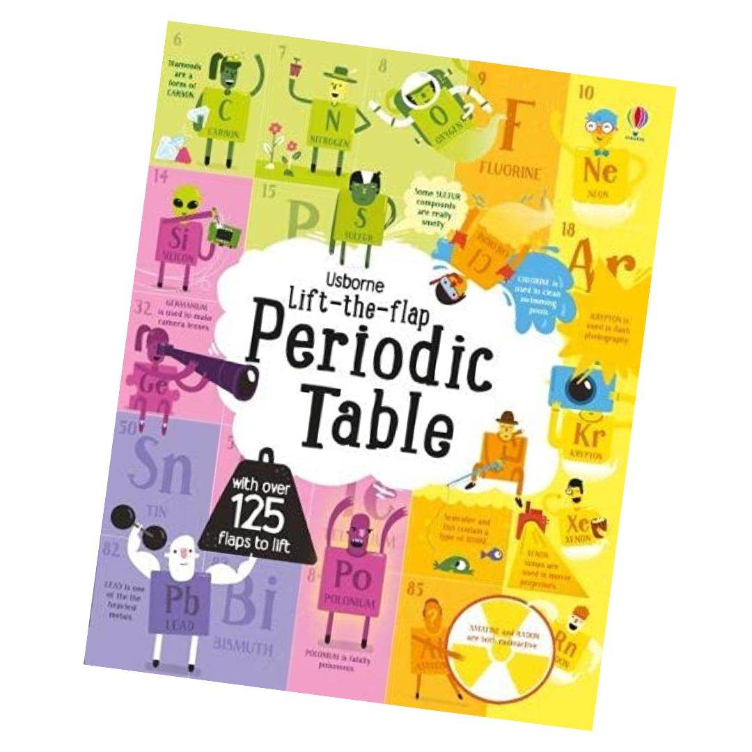 Usborne Lift-the-flap PERIODIC TABLE (brand new board book) - slight dents on book cover