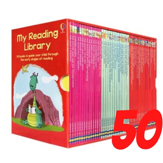 Usborne Second Reading Library (50 books, red box) BOX WITH SLIGHT DENTS