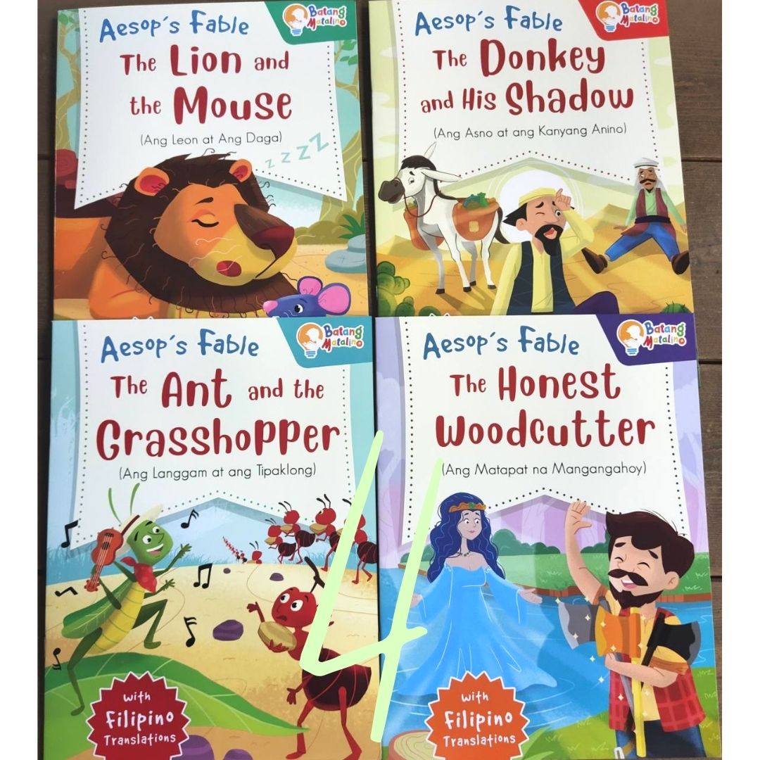 BATANG MATALINO AESOP'S FABLE (with Filipino translations) - 4 books