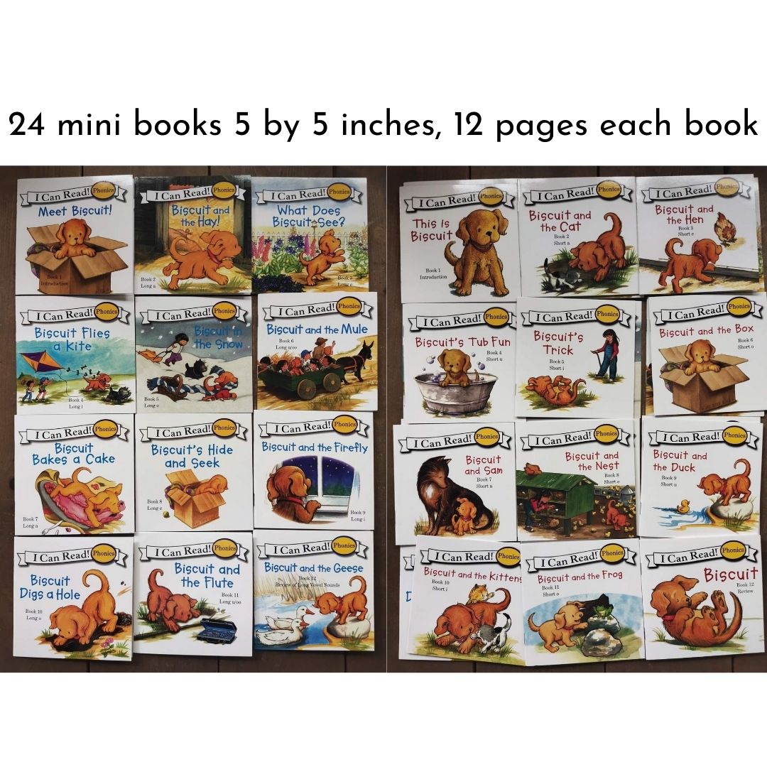 Biscuit I Can Read Phonics (24 books) Mini books, 5 by 5 inches, NO BOX