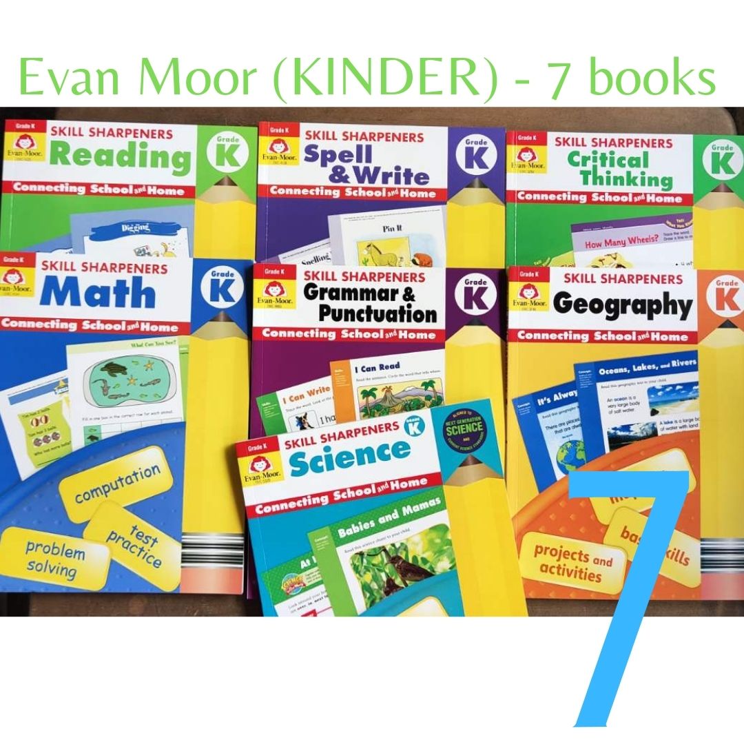 Evan Moor Skill Sharpener Workbooks (7 books) KINDER