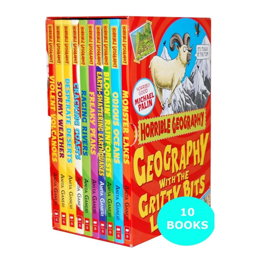 HORRIBLE GEOGRAPHY COLLECTION 10 BOOKS (box set) - box with slight dents/folds
