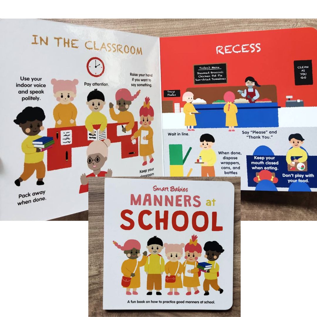 Manners Books || Hello | Table | Home | School (SINGLES) board books