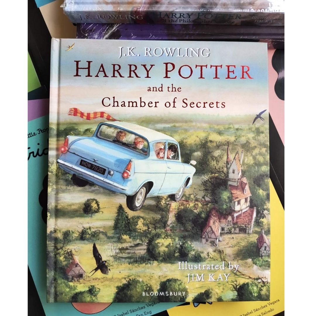 Harry Potter Illustrated Edition (4 Books) Collection - brand new hardcover, slight dents on book cover