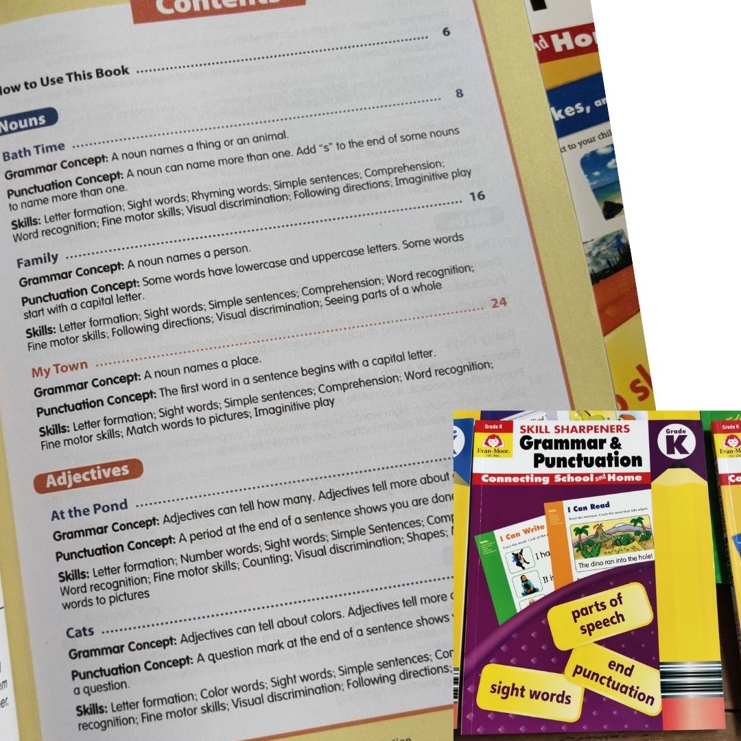 Evan Moor Skill Sharpener Workbooks (7 books) KINDER
