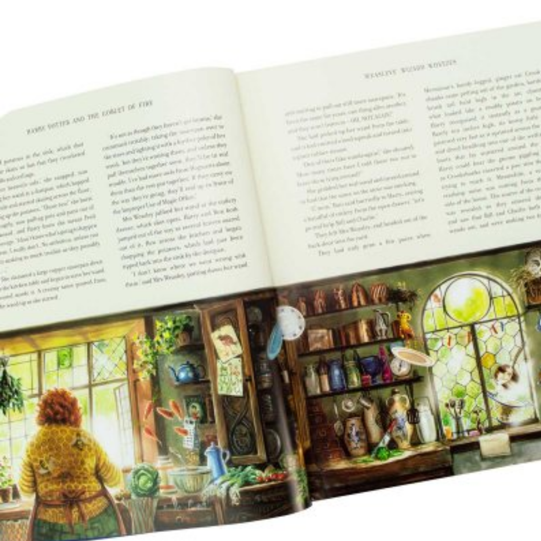 Harry Potter Illustrated Edition (4 Books) Collection - brand new hardcover, slight dents on book cover