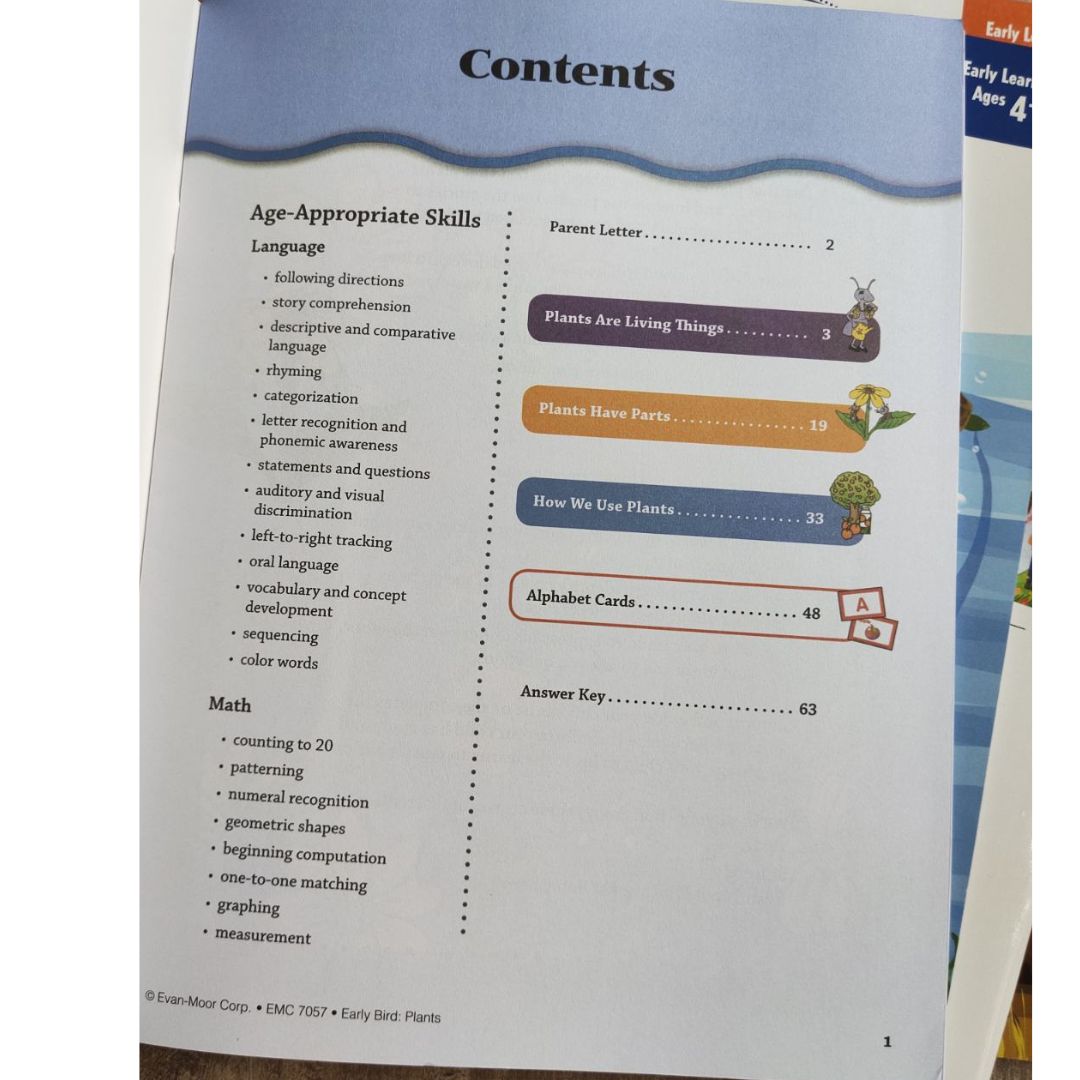 EVAN MOOR EARLY BIRD workbooks (8 books) - Read Learn Grow