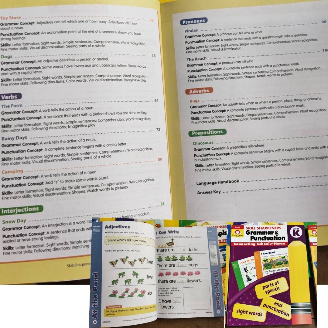 Evan Moor Skill Sharpener Workbooks (7 books) KINDER