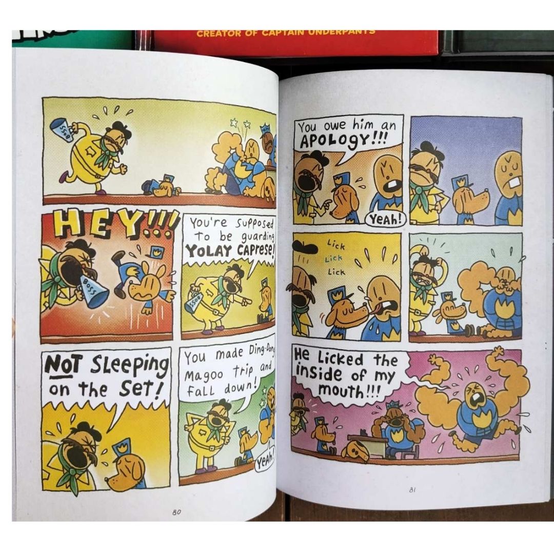 Dog Man set of 17 hardcover books, no box (slight dents and tears on book covers, book pages no damage)
