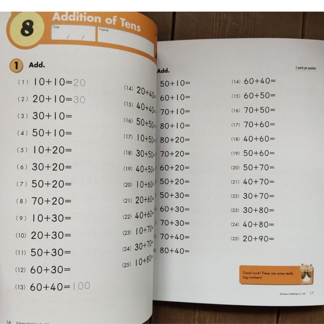 Kumon Math Workbooks for Grade 2 (2 books) Addition and Subtraction