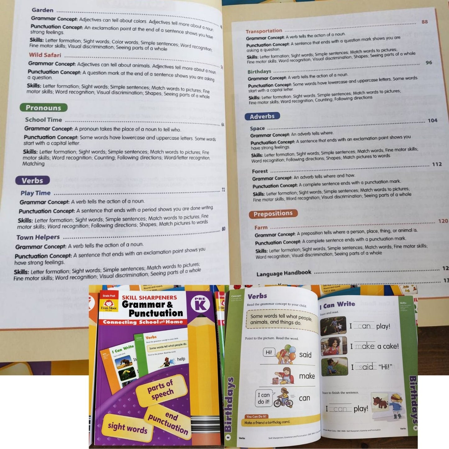 Evan Moor Skill Sharpener Workbooks (7 books) PreKINDER