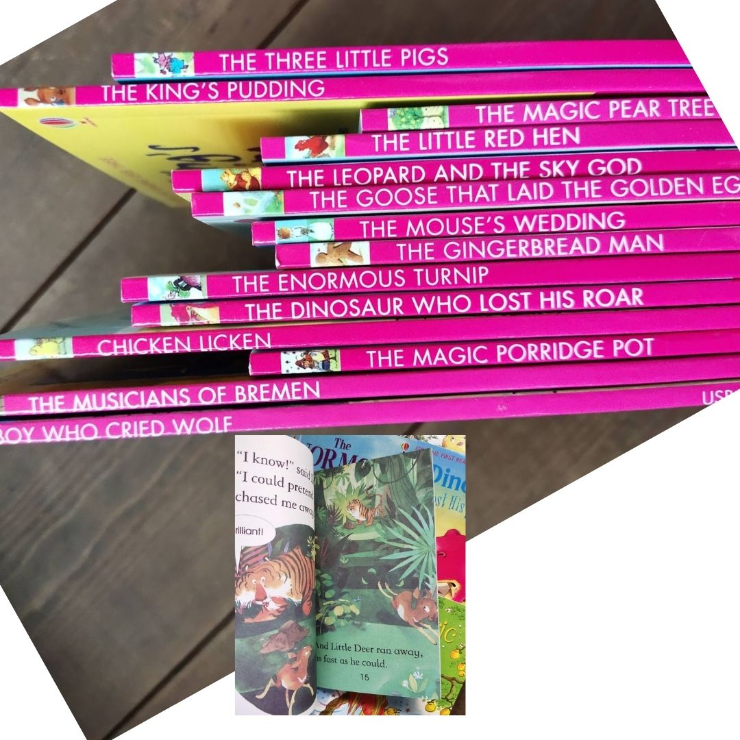 Usborne Second Reading Library (50 books, red box) BOX WITH SLIGHT DENTS