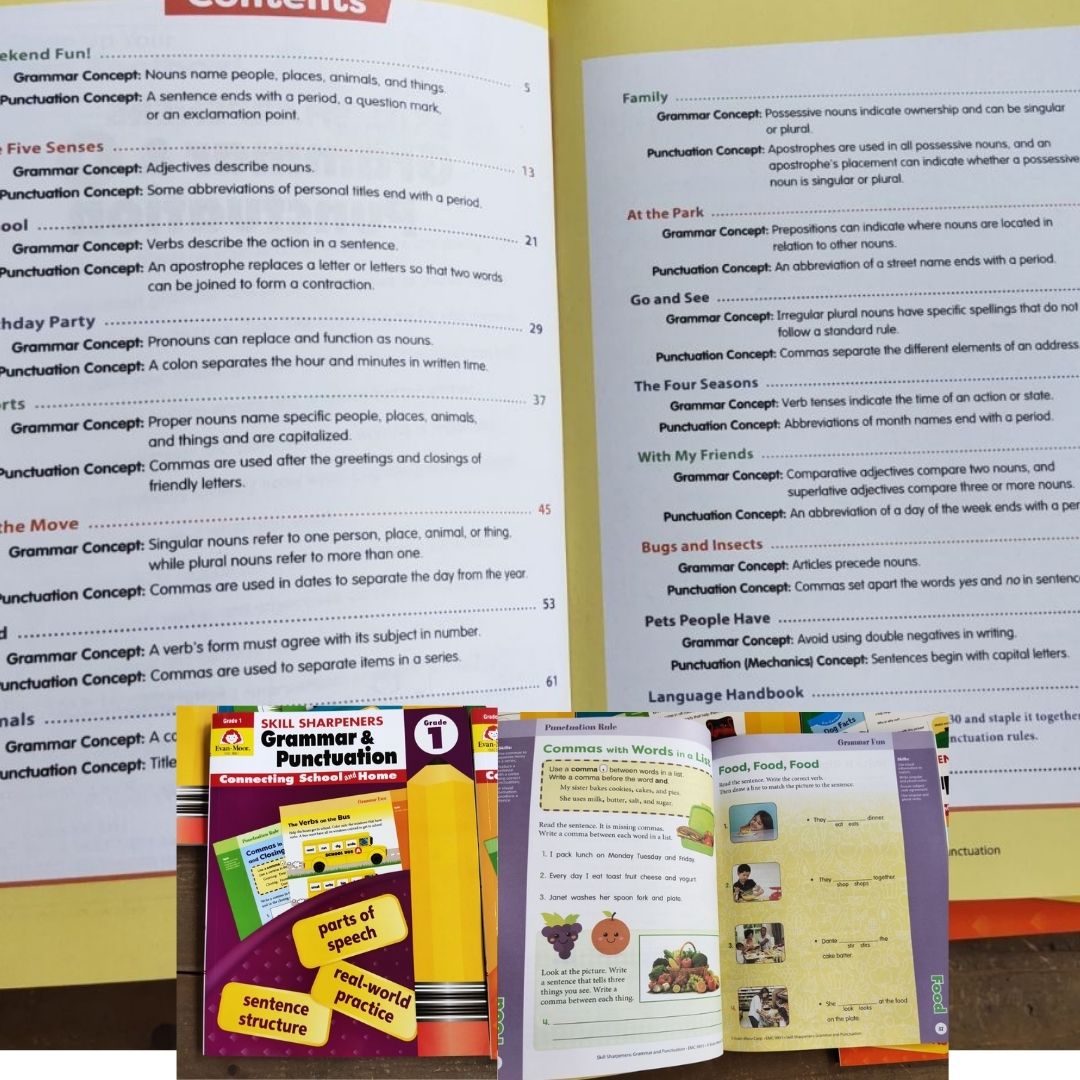 Evan Moor Skill Sharpener Workbooks (7 books) GRADE ONE