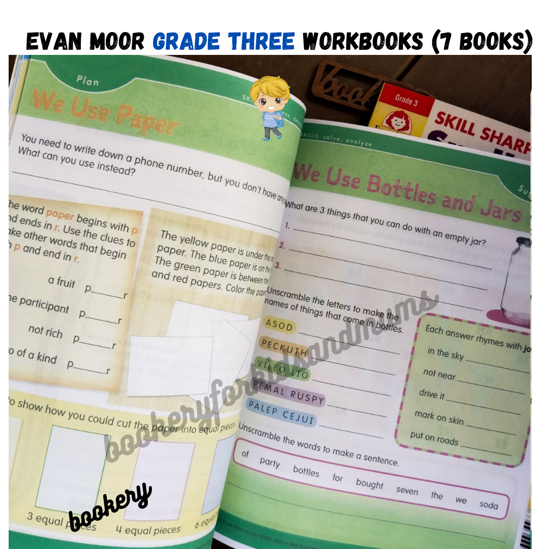 Evan Moor Skill Sharpener Workbooks (7 books) GRADE 3