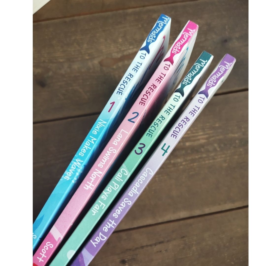 Mermaids to the Rescue (4 books) no box, brand new softcover