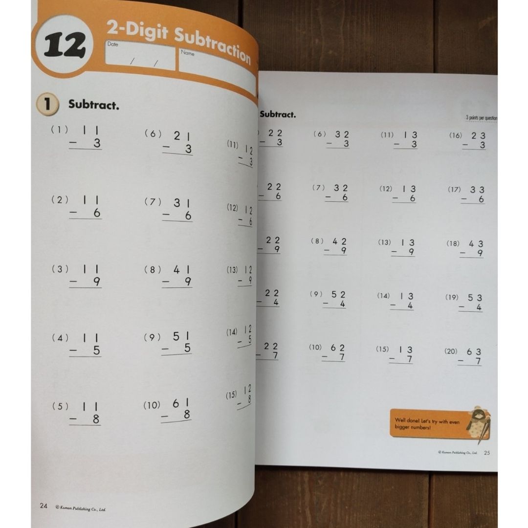 Kumon Math Workbooks for Grade 2 (2 books) Addition and Subtraction