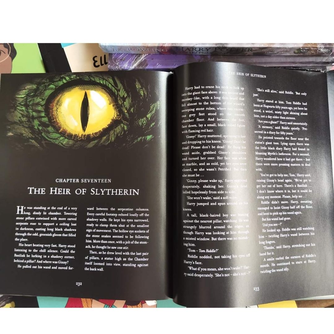 Harry Potter Illustrated Edition (4 Books) Collection - brand new hardcover, slight dents on book cover