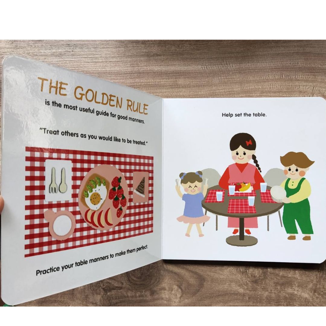 Manners Books || Hello | Table | Home | School (SINGLES) board books