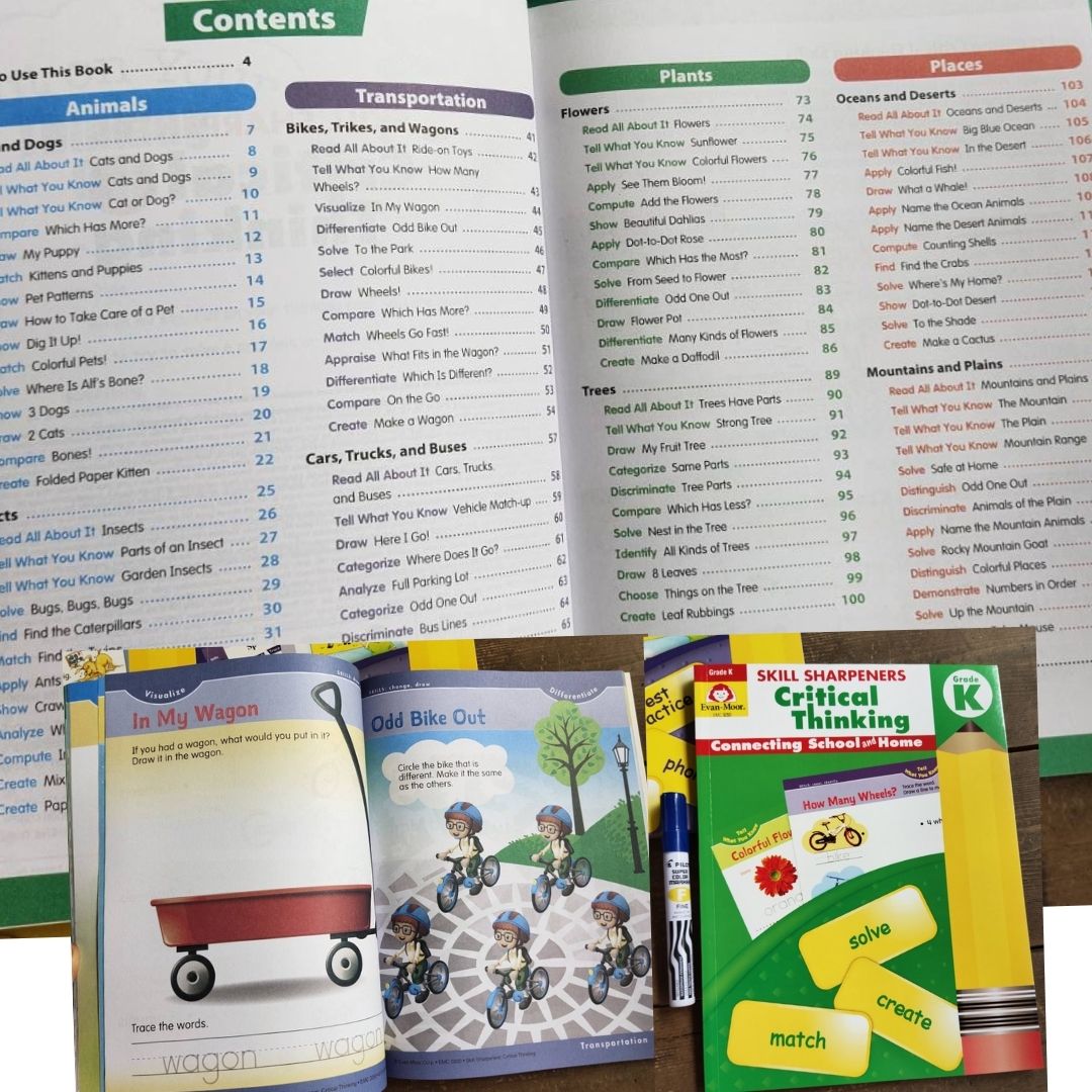 Evan Moor Skill Sharpener Workbooks (7 books) KINDER