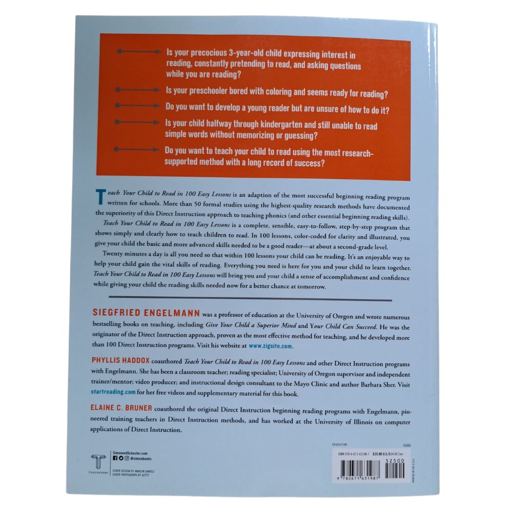 Teach Your Child to Read in 100 Easy Lessons (brand new softcover)