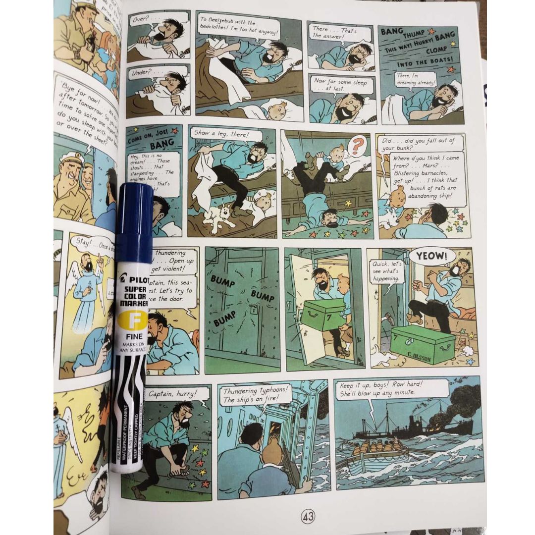 The Adventures of Tintin, 23 brand new softcover books, box set (BOX with slight DENTS, books no damage.)