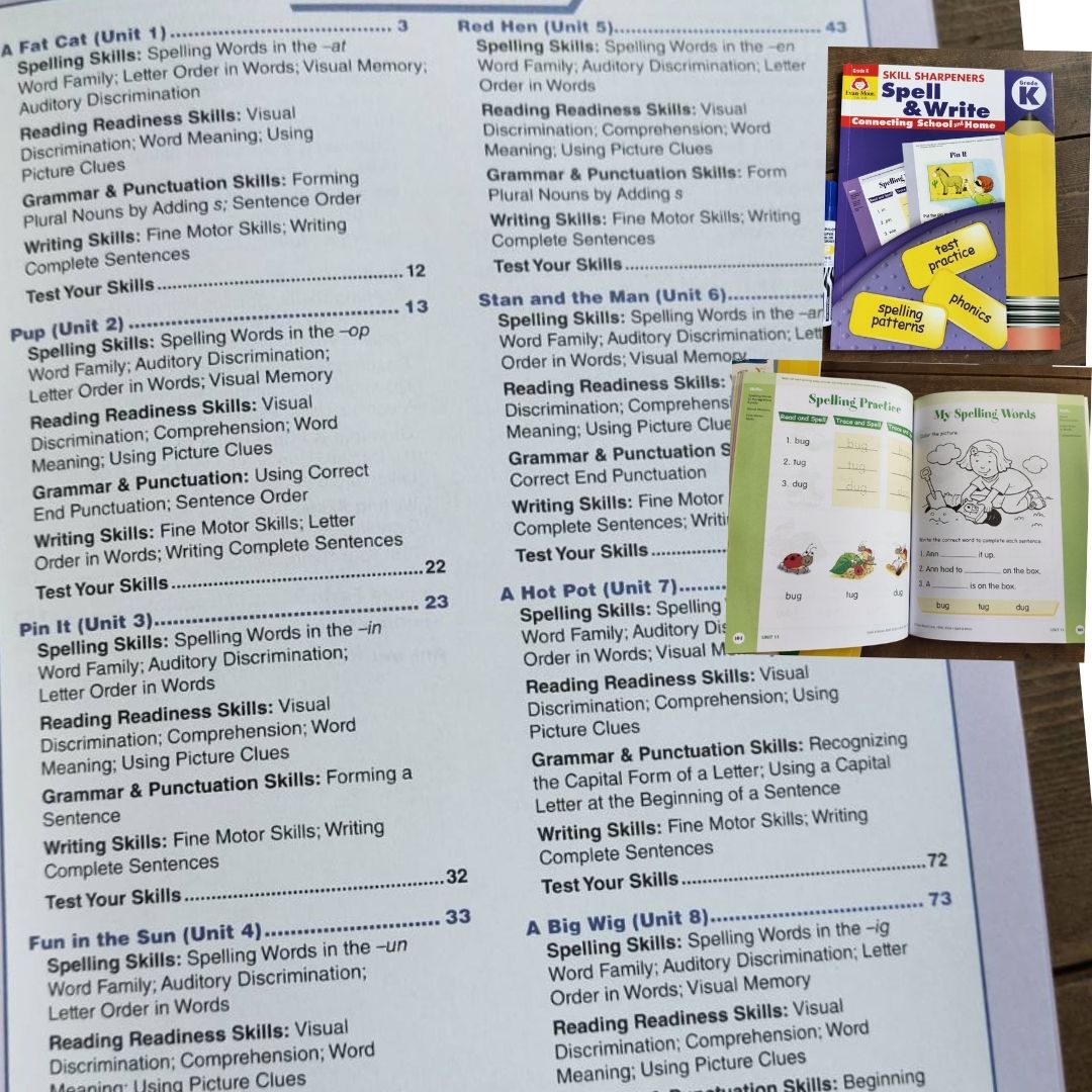 Evan Moor Skill Sharpener Workbooks (7 books) KINDER