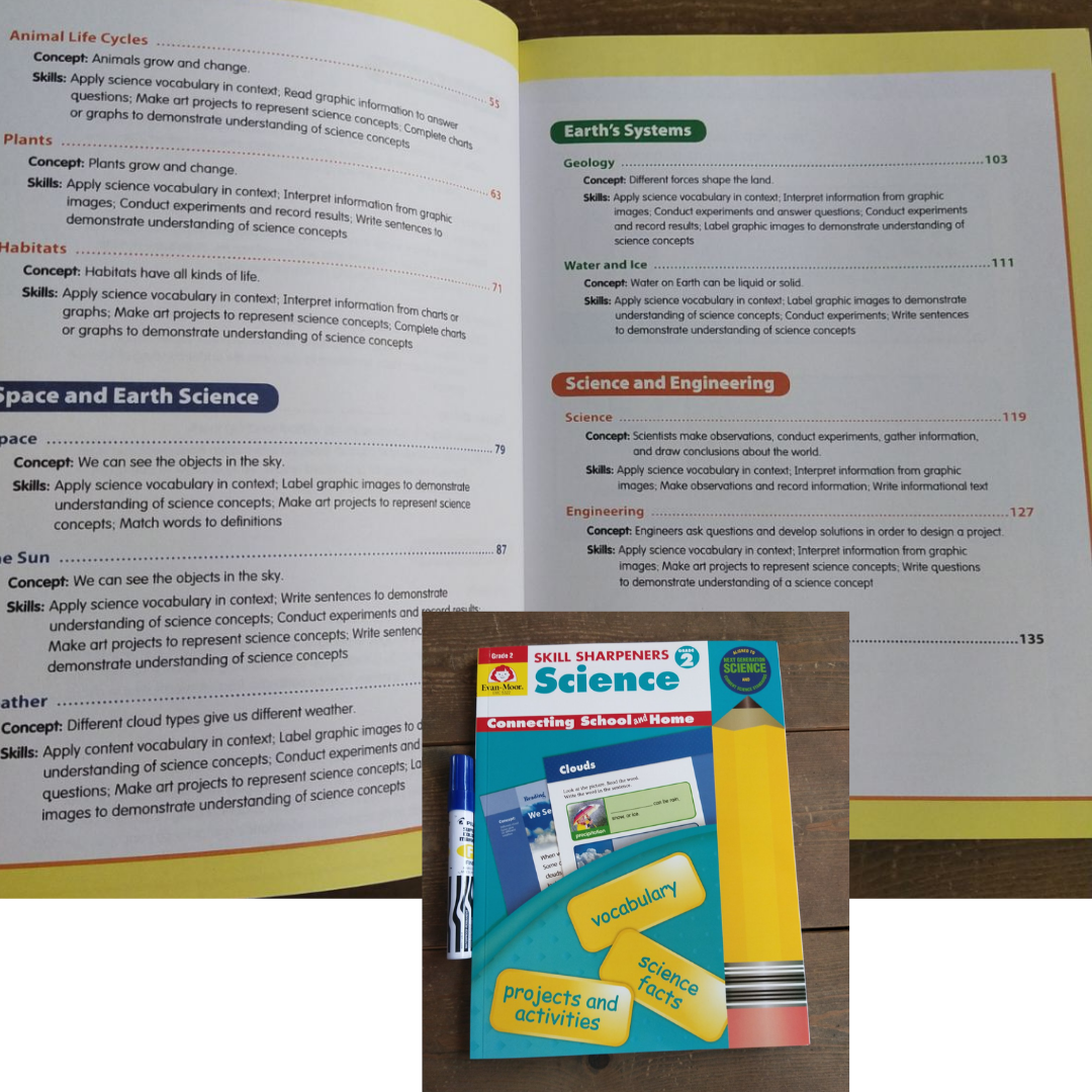 Evan Moor Skill Sharpener Workbooks (7 books) GRADE 2
