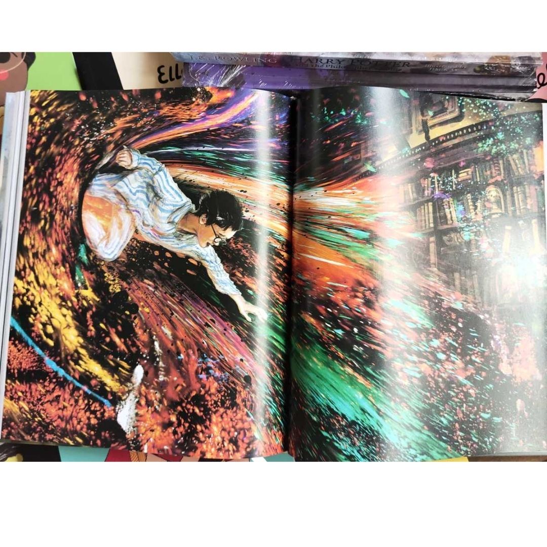 Harry Potter Illustrated Edition (4 Books) Collection - brand new hardcover, slight dents on book cover