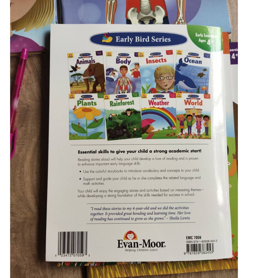 EVAN MOOR EARLY BIRD workbooks (8 books) - Read Learn Grow