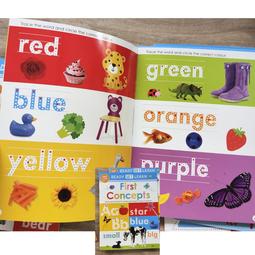 READY SET LEARN Wipe Clean books (10 books)