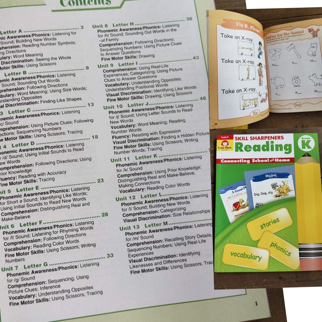 Evan Moor Skill Sharpener Workbooks (7 books) KINDER